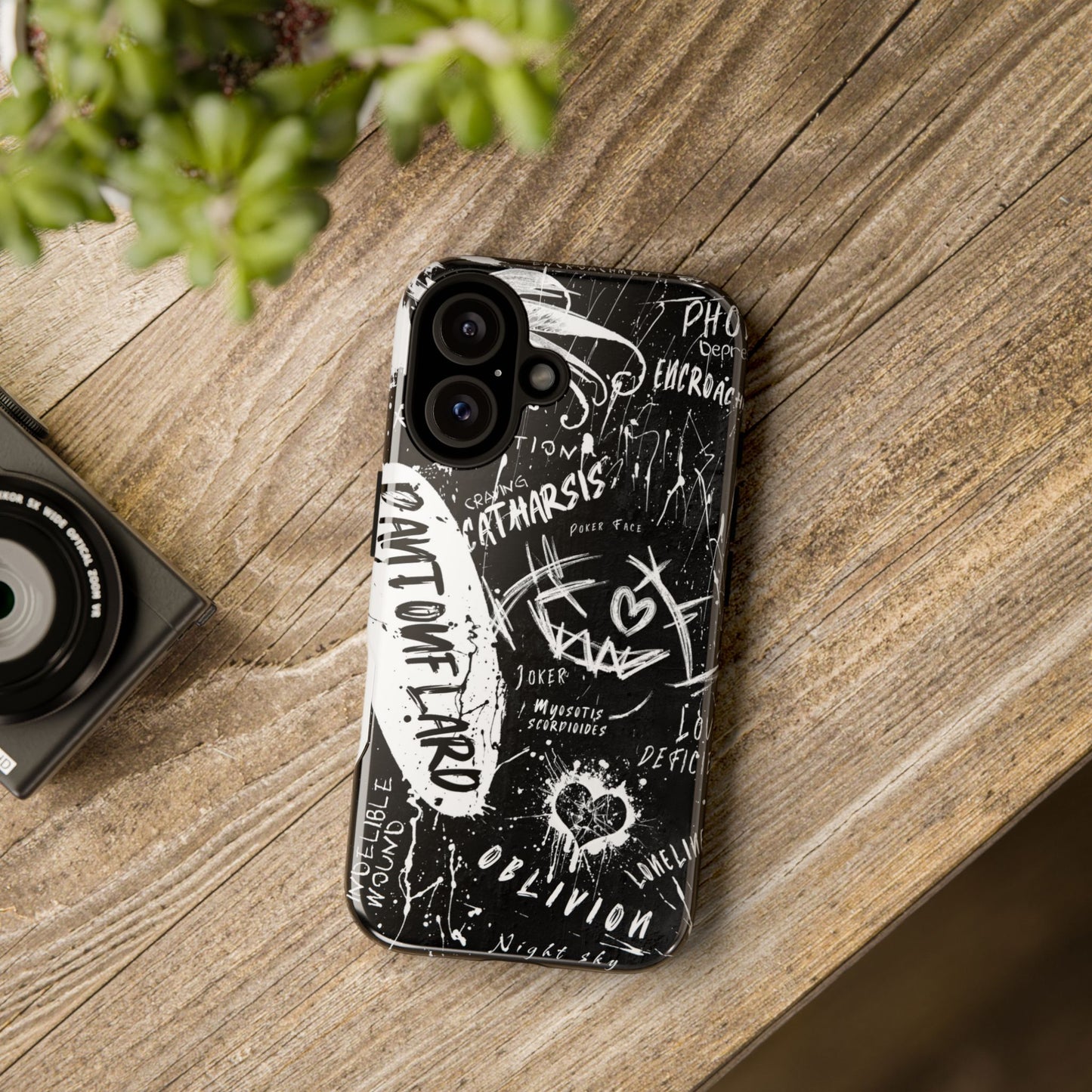 Fundas resistentes: funda atrevida para iPhone, Galaxy, Google Pixel, diseño de grafiti negro, estética urbana, regalo para amantes del arte, accesorios de teléfono modernos, estilo callejero