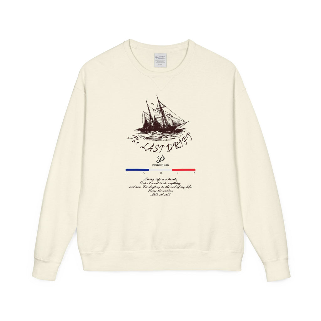 Old Money Nautical Heritage Crewneck - The Last Drift I (Paris Aesthetic Garment-Dyed Sweatshirt)