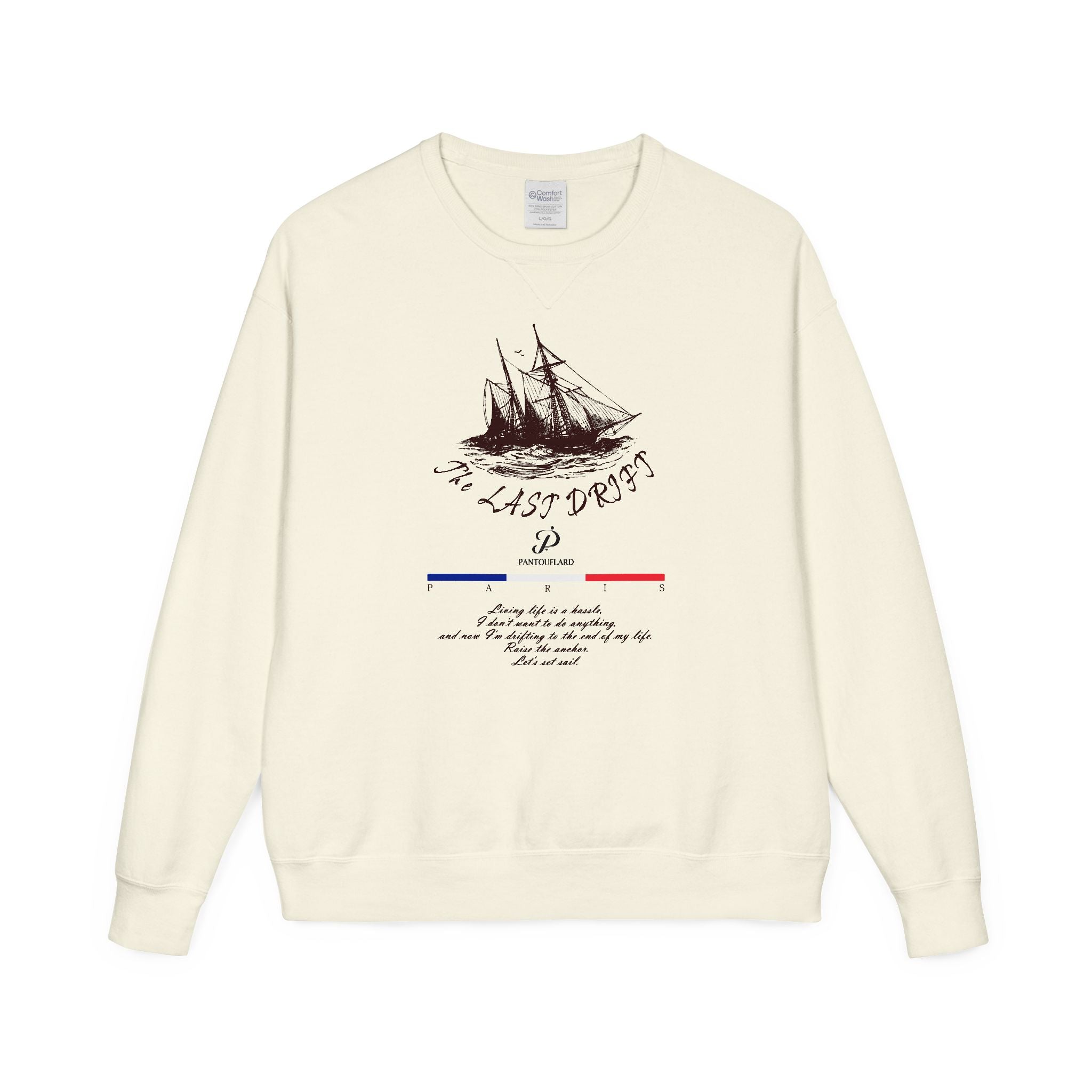 Old Money Nautical Heritage Crewneck - The Last Drift I (Paris Aesthetic Garment-Dyed Sweatshirt)