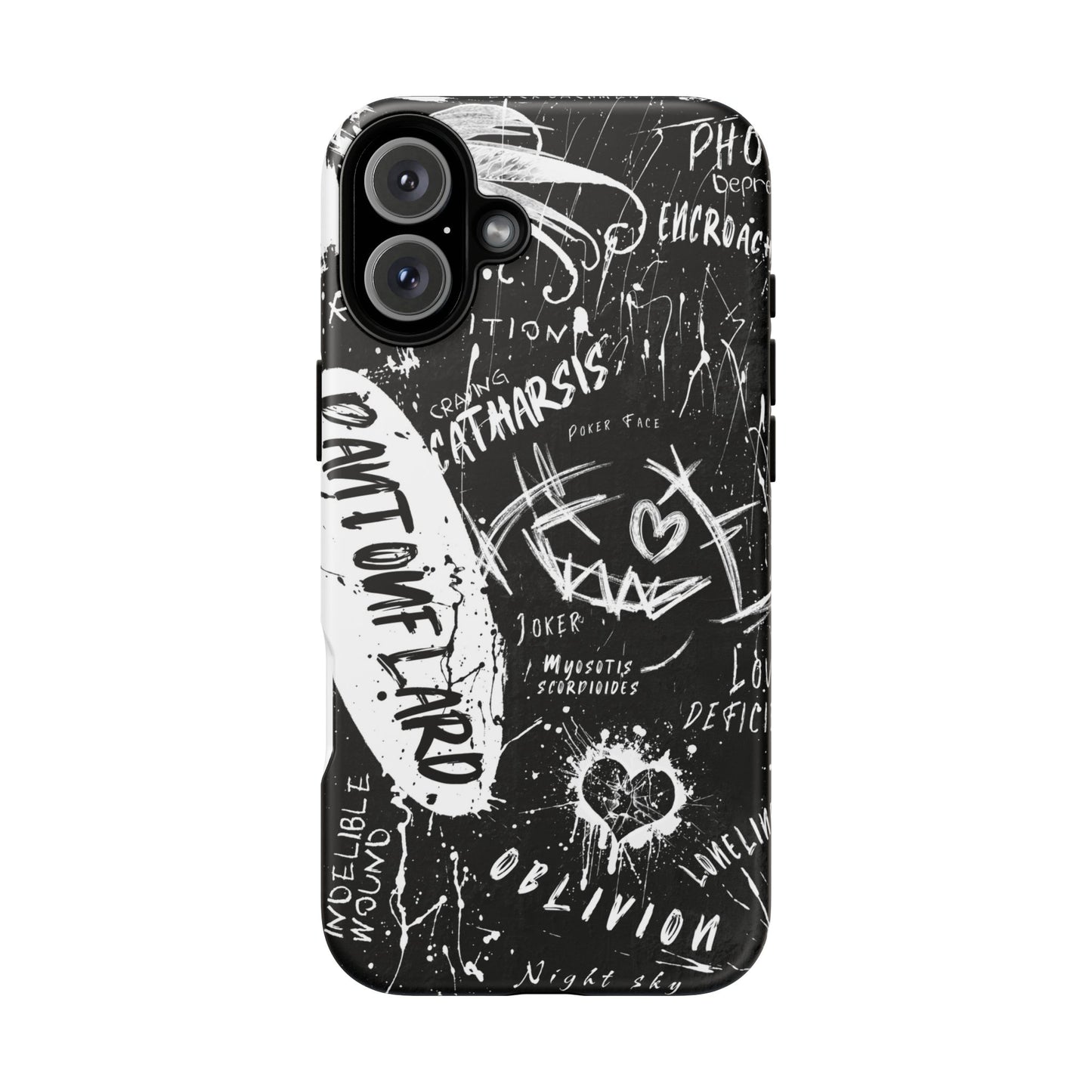 Fundas resistentes: funda atrevida para iPhone, Galaxy, Google Pixel, diseño de grafiti negro, estética urbana, regalo para amantes del arte, accesorios de teléfono modernos, estilo callejero
