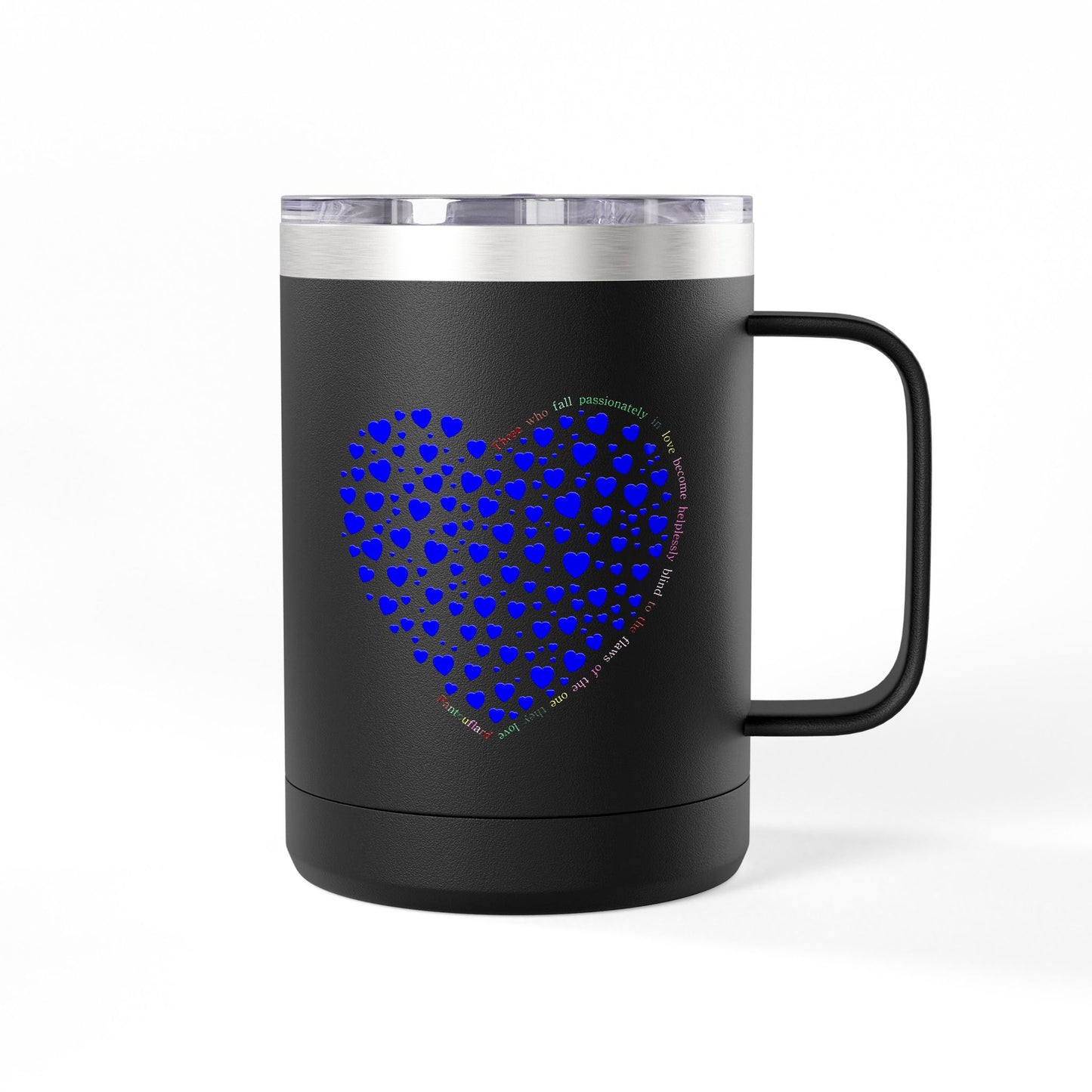 Blue Heart Coffee Mug Tumbler, Personalized Mug