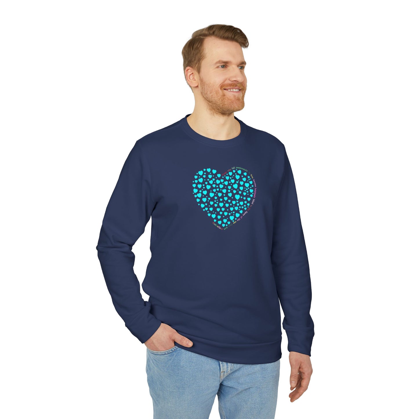 Adidas Unisex  Crewneck Sweatshirt with Mint Heart Design