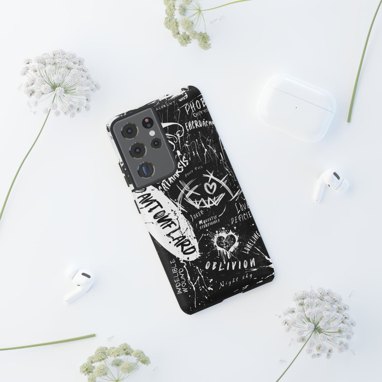 Fundas resistentes: funda atrevida para iPhone, Galaxy, Google Pixel, diseño de grafiti negro, estética urbana, regalo para amantes del arte, accesorios de teléfono modernos, estilo callejero