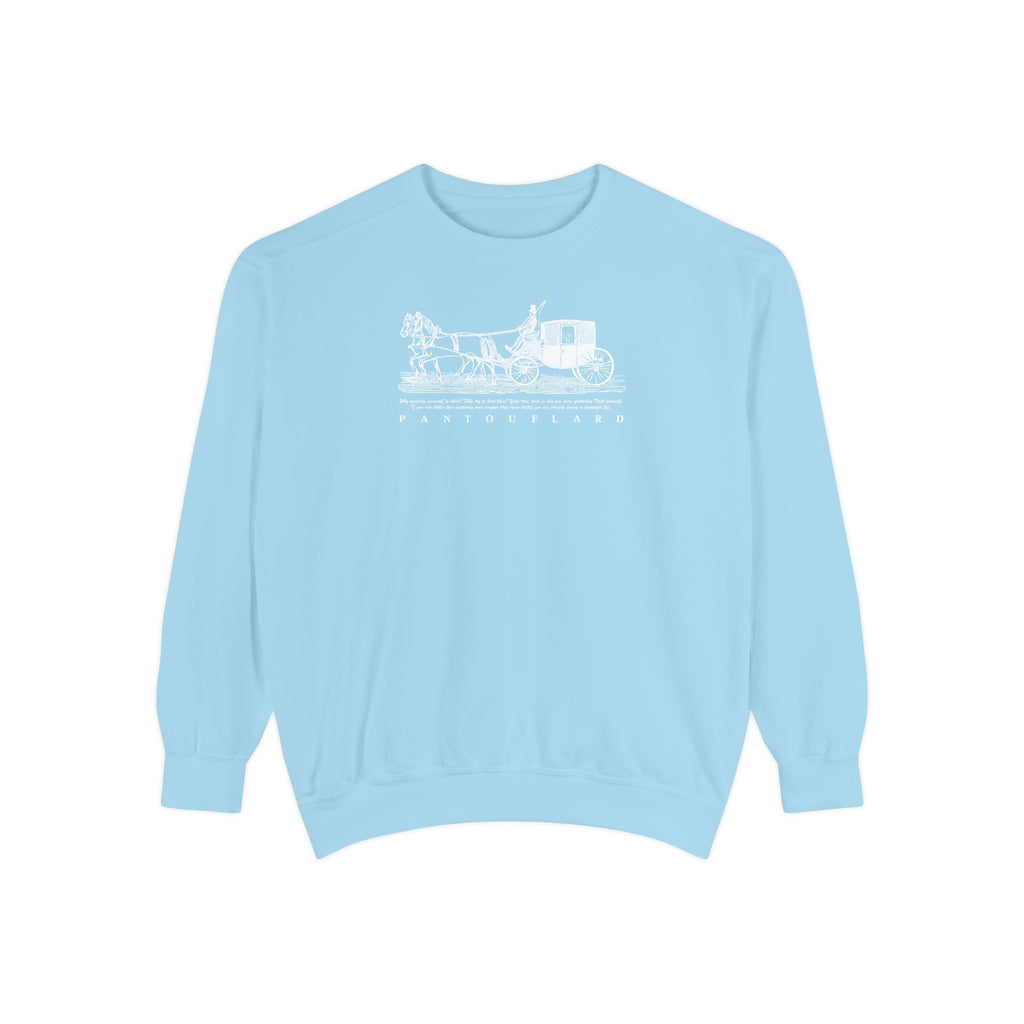 Unisex Navy Vintage Carriage Graphic Cotton Blend Sweatshirt
