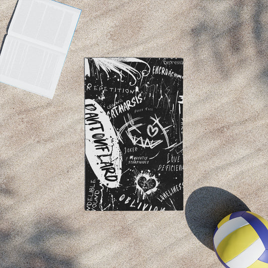 Trendy Artistic Beach Towels, Graffiti Towel, Unique Pool Accessory, Gift for Beach Lovers, Summer Essentials