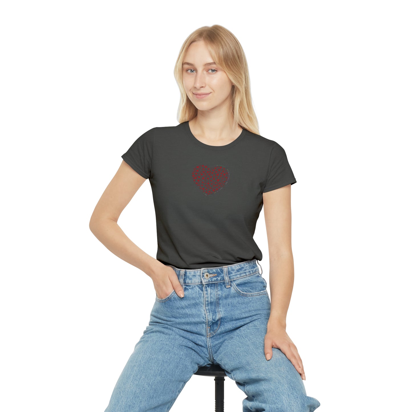 Slim fit Women's T-Shirt (Red Heart)