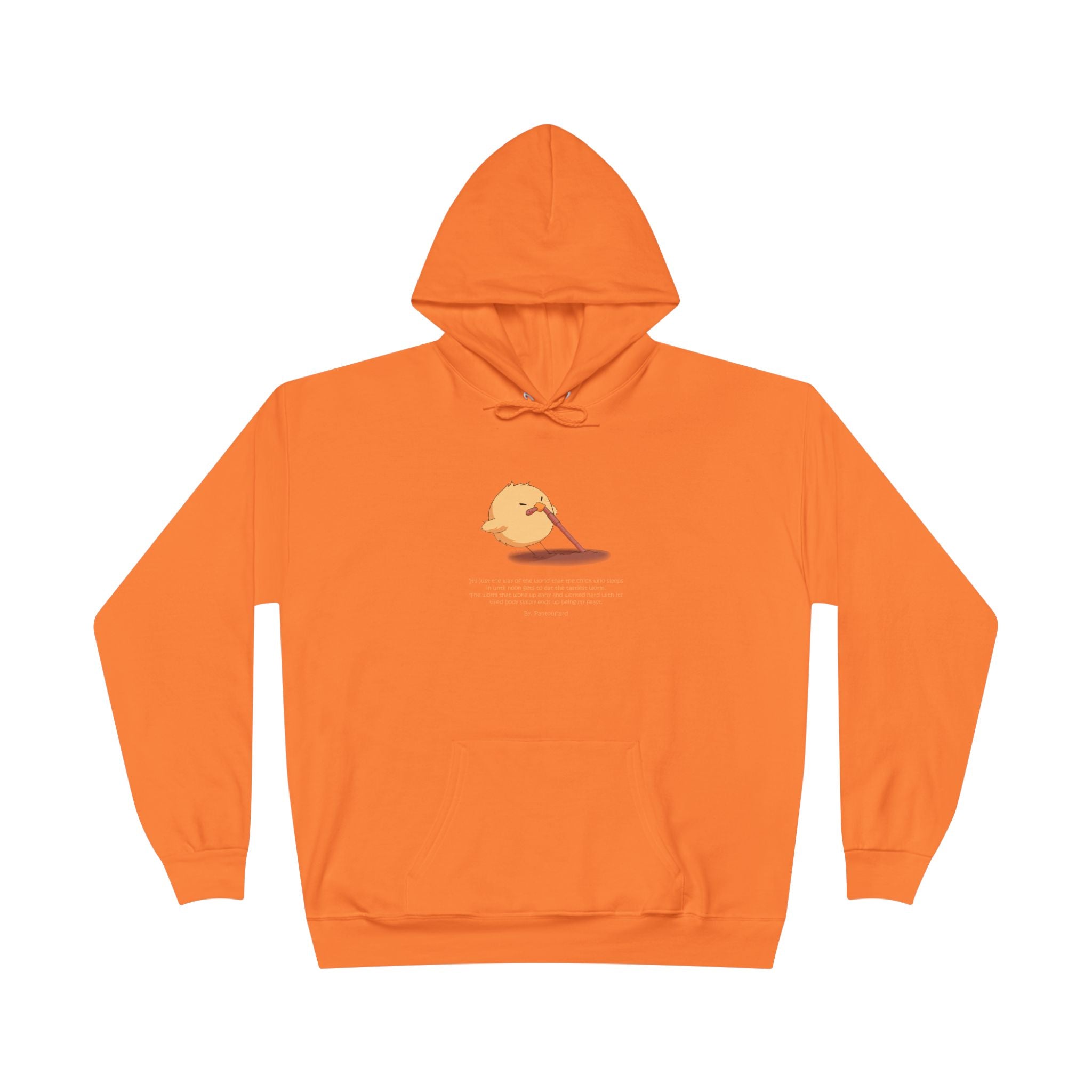 Unisex Light Blue Pantouflard Chick Cotton Blend Pullover Hoodie