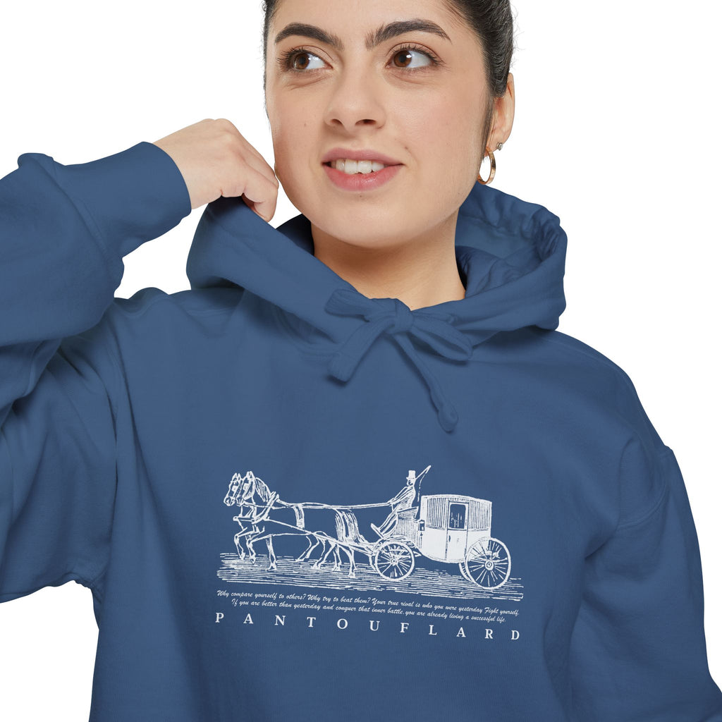Old Money Equestrian Heritage Hoodie - The Heritage Carriage II (Premium Garment-Dyed Heavyweight Fleece)