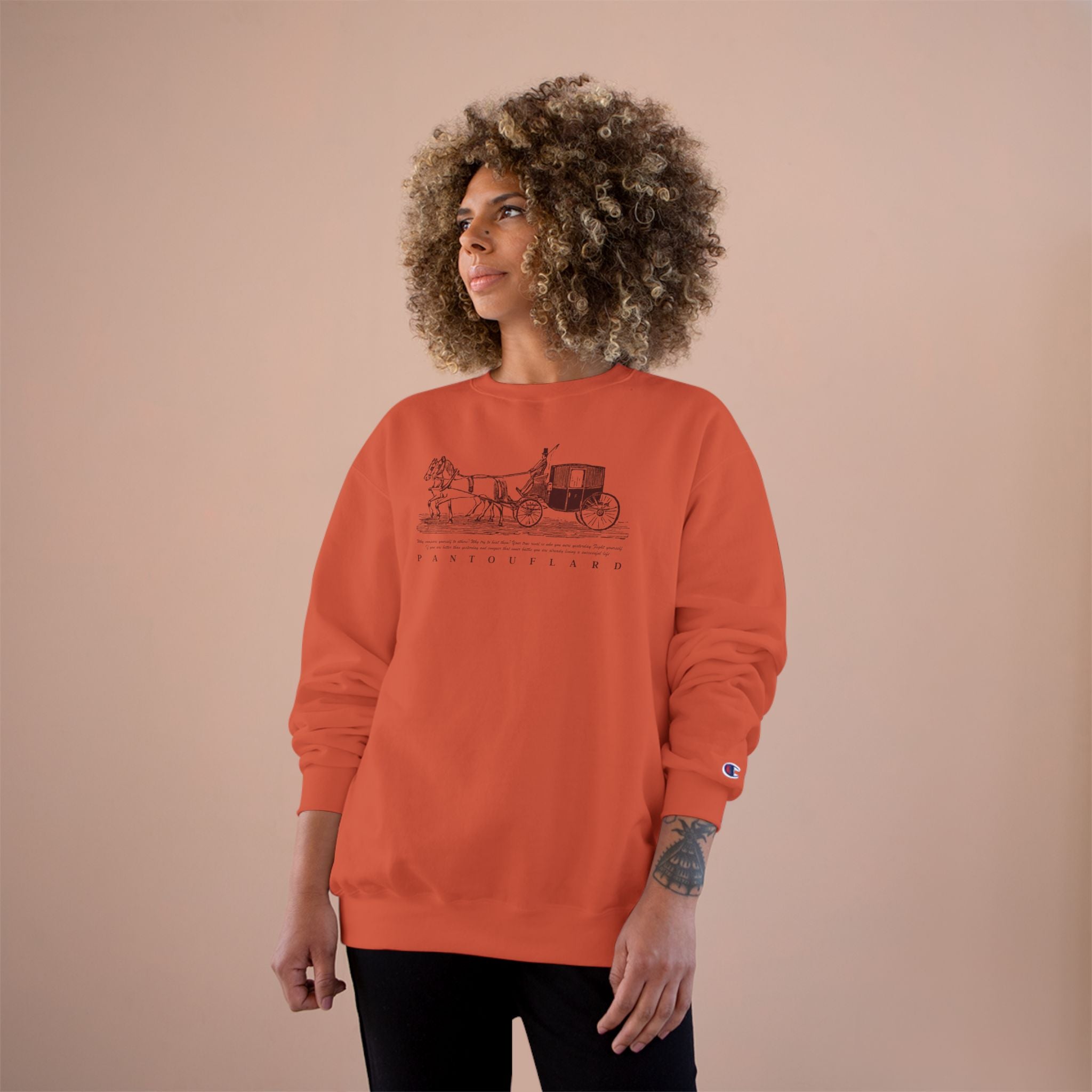 Old Money Equestrian Champion Crewneck - Royal Burgundy Carriage (Authentic Varsity Heritage)