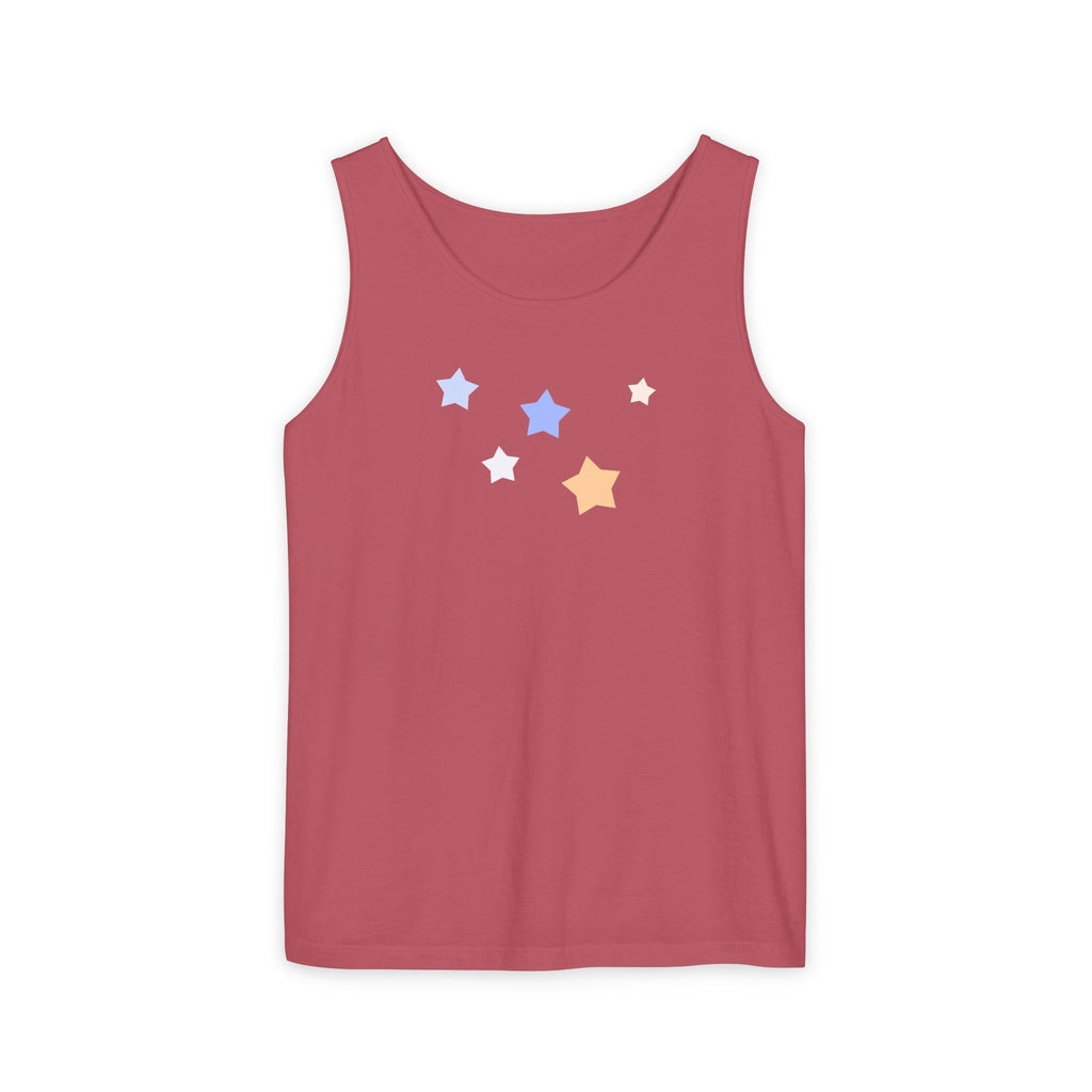 Men's & Women's Cassiopeia Constellation Graphic Garment-Dyed Tank Top - W-Shape Sleeveless Shirt