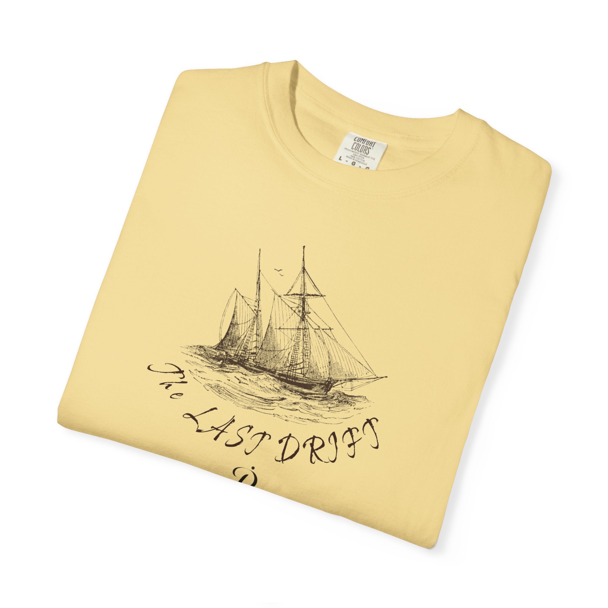 Unisex Vintage Yellow Nautical Ship The Last Drift 100% Cotton T-shirt