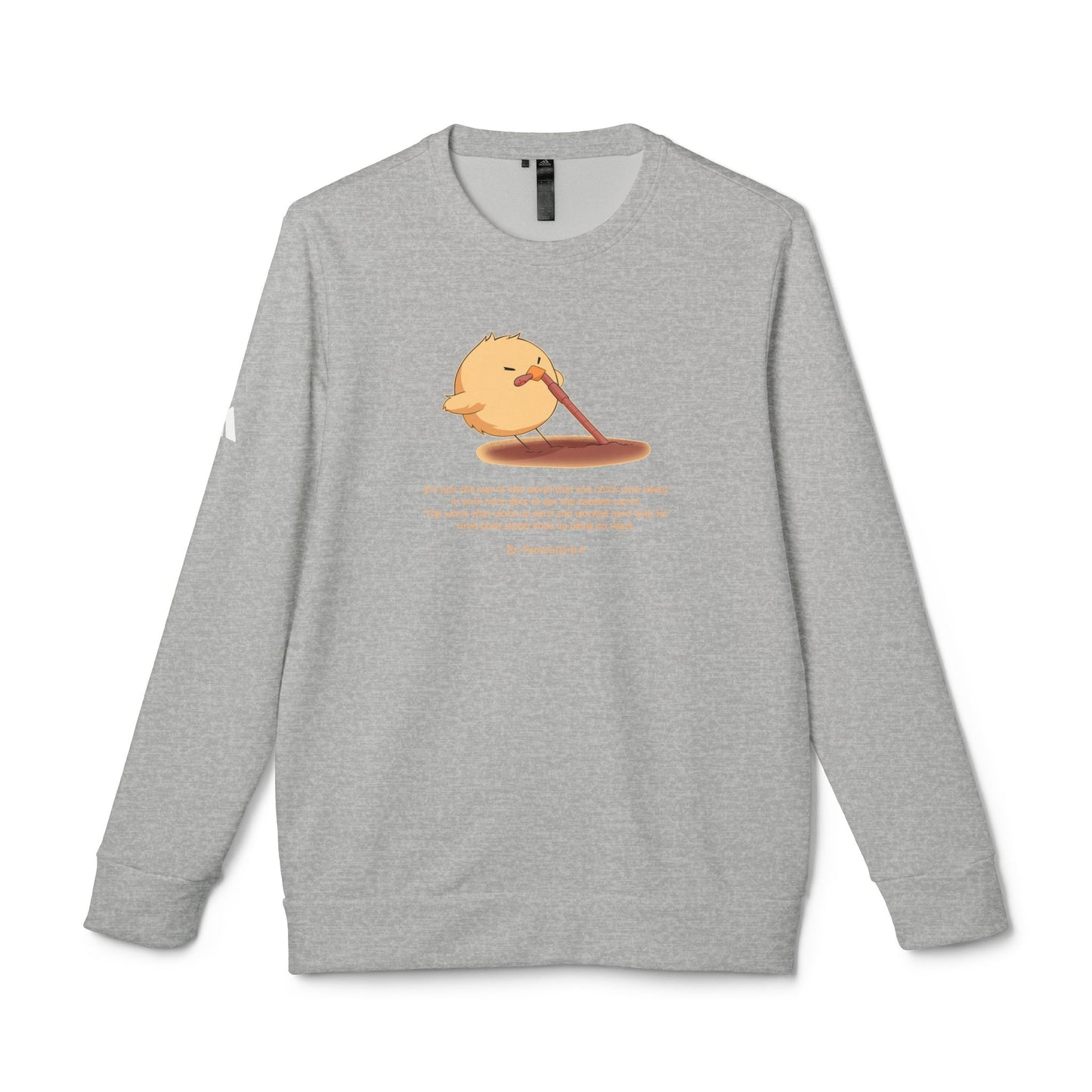 Adidas Cute Chick Cartoon Unisex Fleece Crewneck Sweatshirt