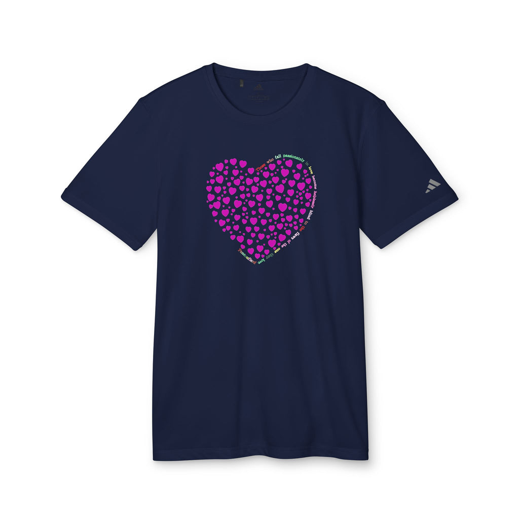 Camiseta Deportiva Unisex Adidas® con Diseño de Corazón Rosa