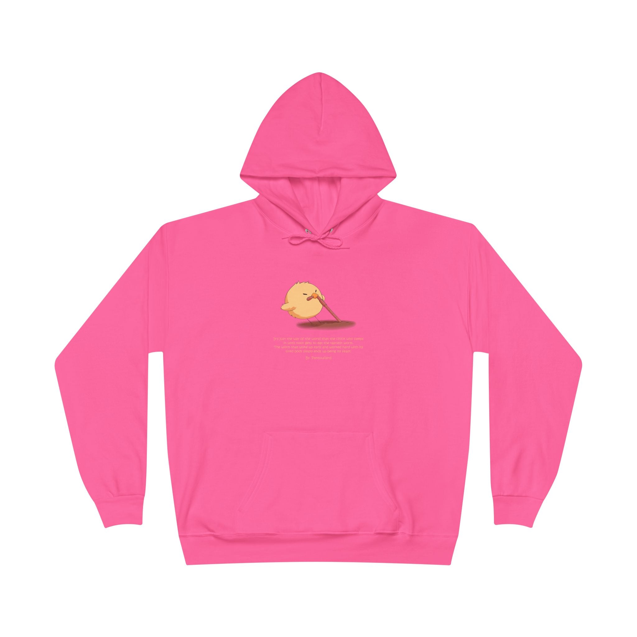 Unisex Light Blue Pantouflard Chick Cotton Blend Pullover Hoodie