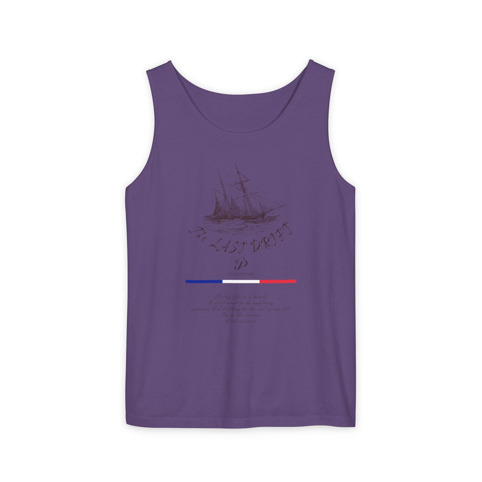 Unisex White Last Drift Cotton Garment-Dyed Tank Top
