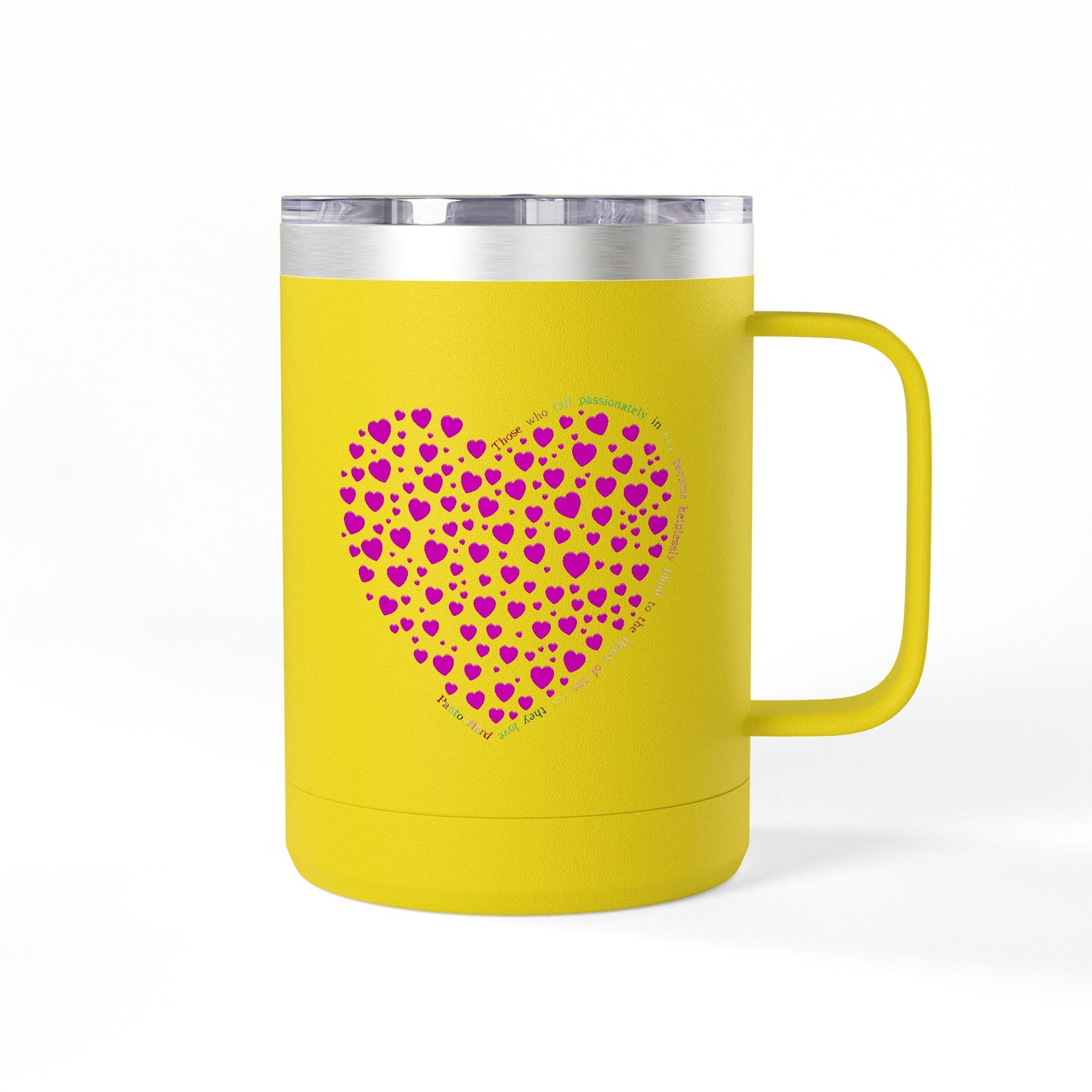 Pink Heart Coffee Mug Tumbler, Personalized Mug