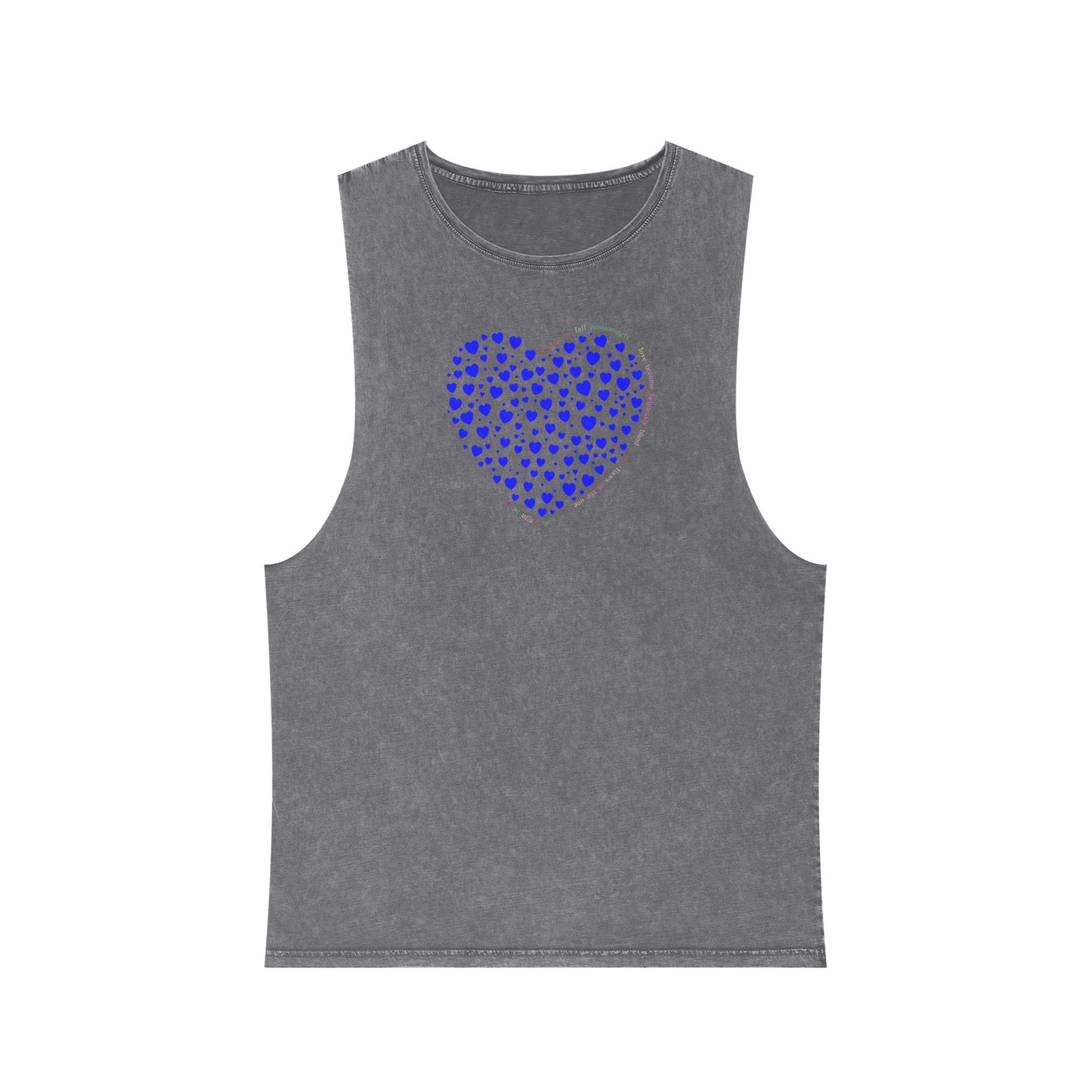 Unisex Casual Tank Top (Blue Heart)