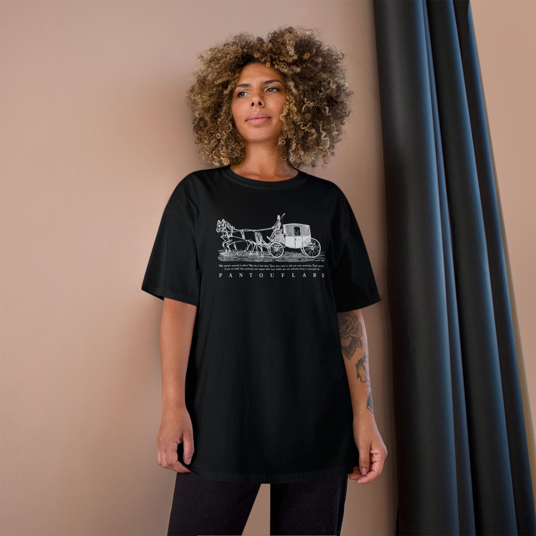 Unisex Charcoal Champion Vintage Carriage 100% Cotton T-Shirt