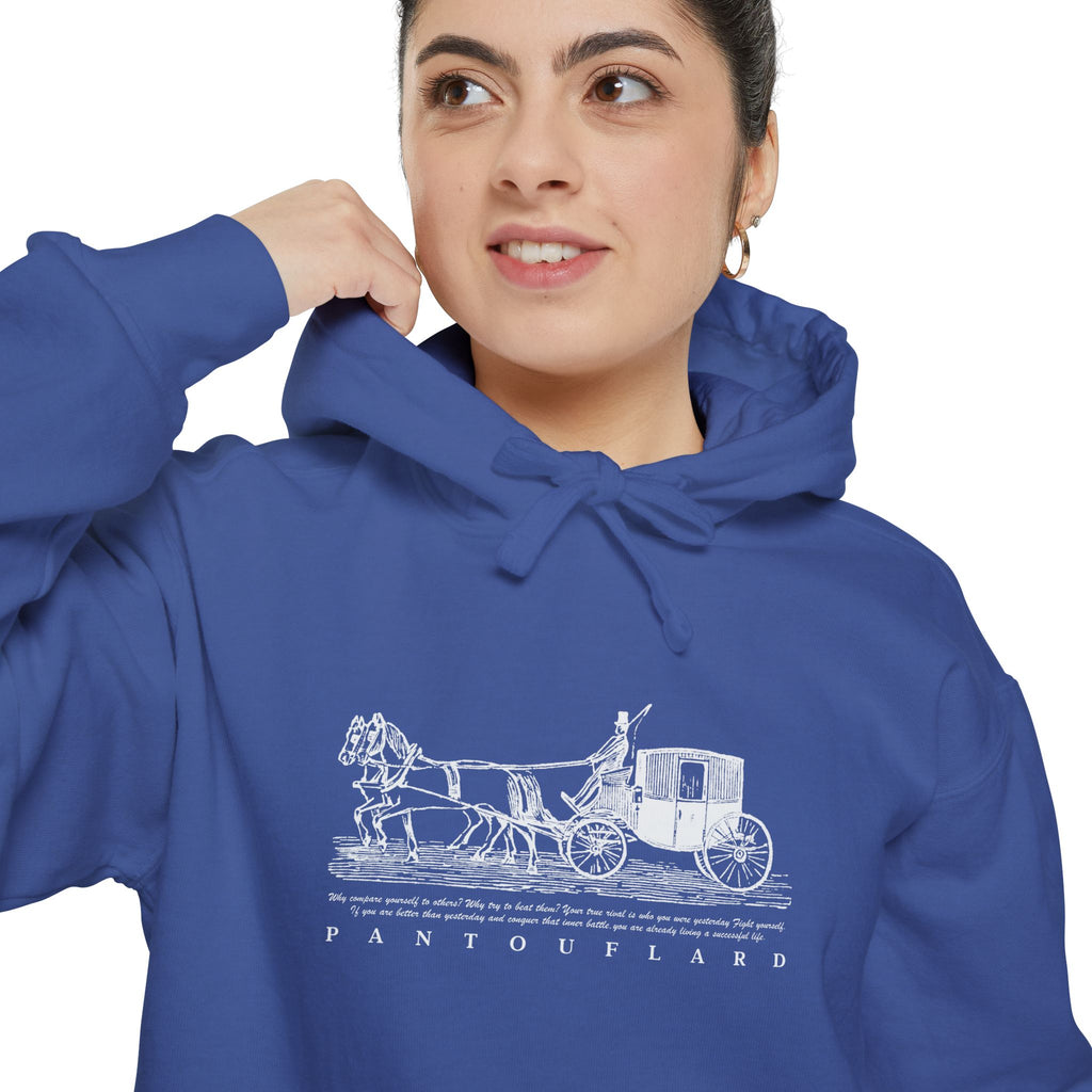 Old Money Equestrian Heritage Hoodie - The Heritage Carriage II (Premium Garment-Dyed Heavyweight Fleece)