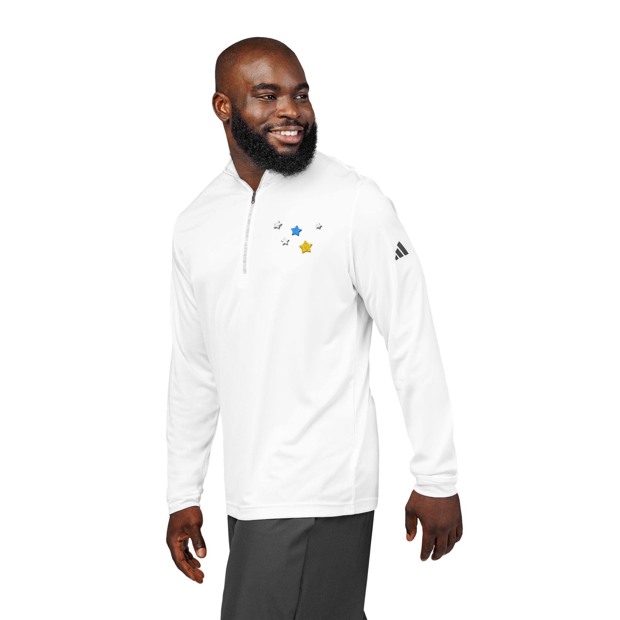 Adidas Cassiopeia Constellation Embroidered Quarter-Zip - W-Shape Performance Pullover
