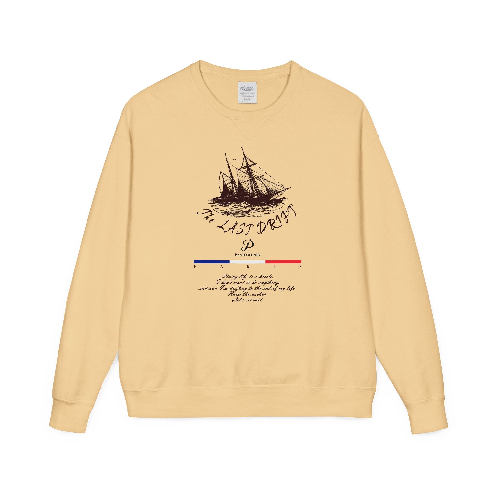 Old Money Nautical Heritage Crewneck - The Last Drift I (Paris Aesthetic Garment-Dyed Sweatshirt)