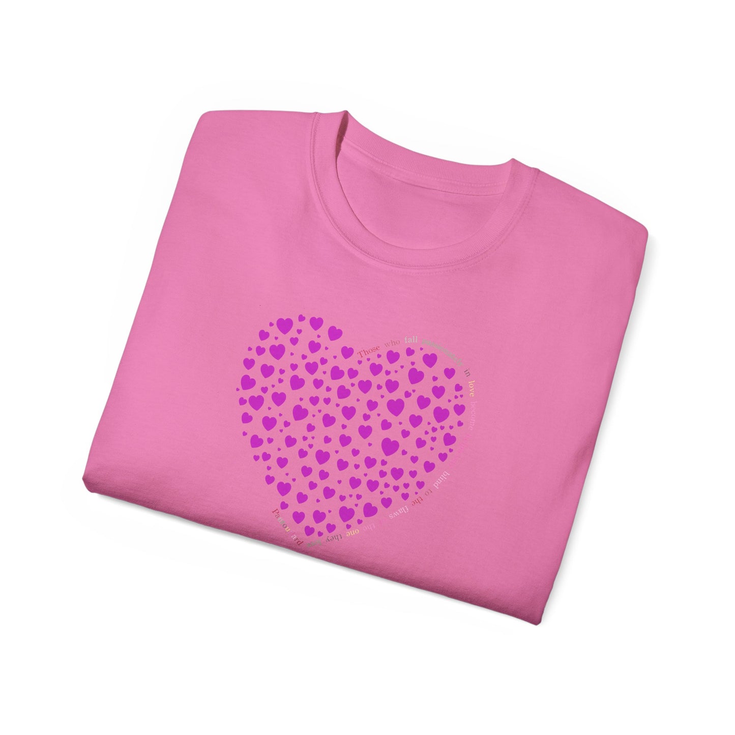 Powder Pink Heart Unisex short sleeved T-shirt
