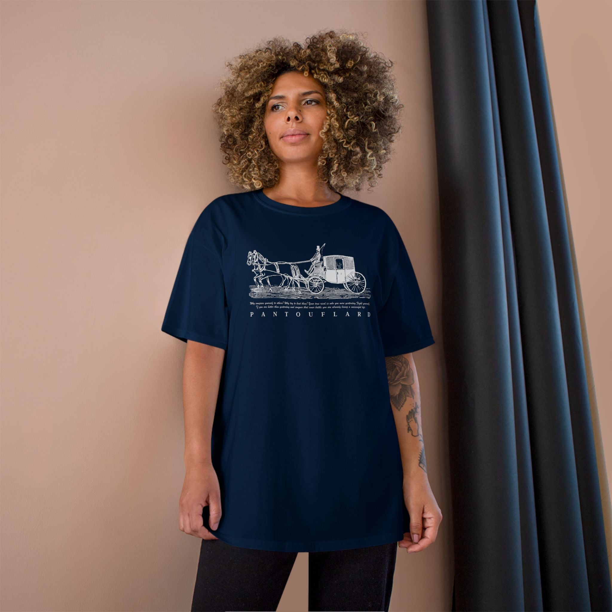 Unisex Charcoal Champion Vintage Carriage 100% Cotton T-Shirt