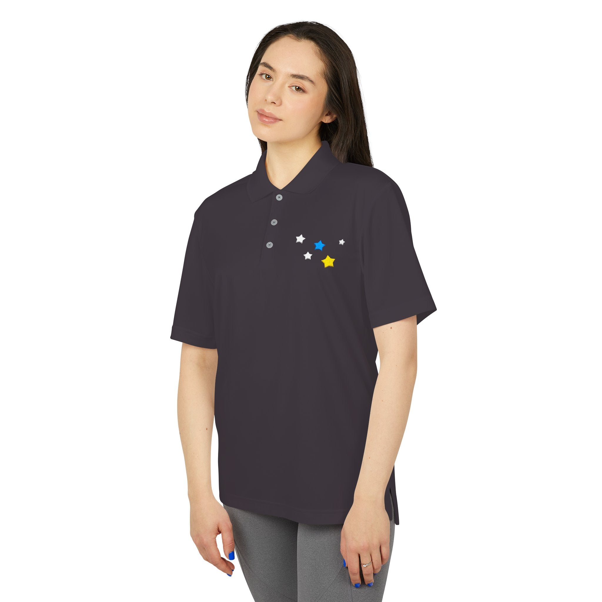 Adidas Unisex Cassiopeia Constellation Embroidered Polo - W-Shape Performance Shirt