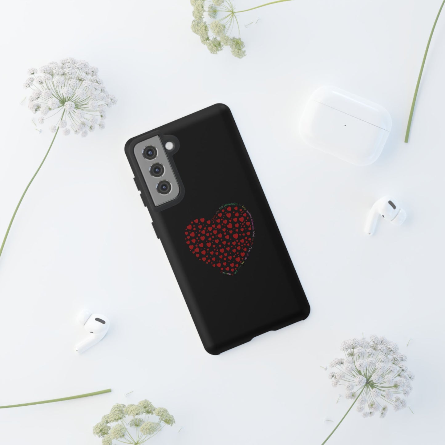 Fundas de corazón rojo para teléfonos iPhone, Galaxy, Google Pixel (54 tipos)