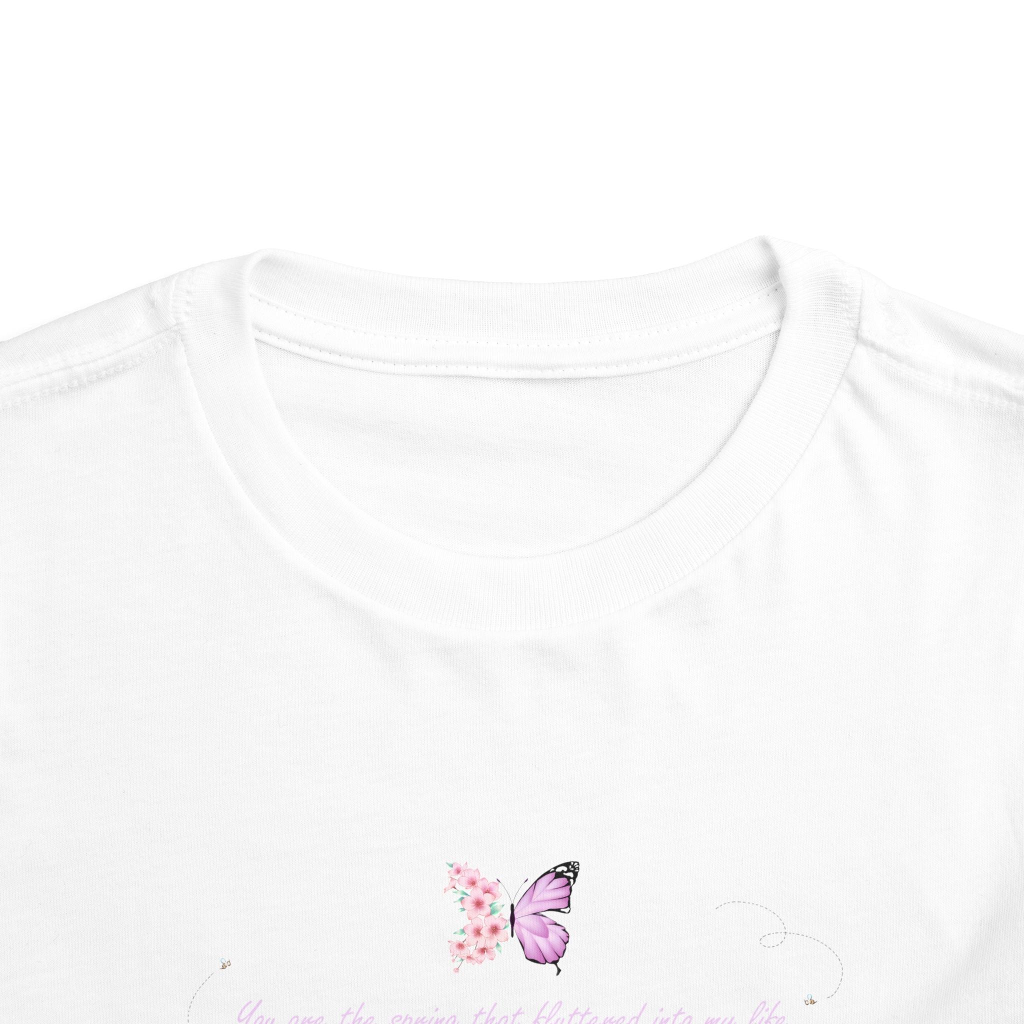Toddler Yellow Floral Butterfly Spring Quote 100% Cotton Short Sleeve Tee