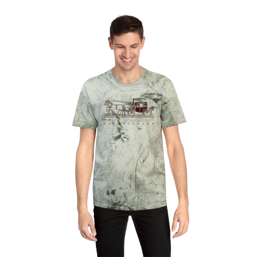 Unisex Grey Color Blast Vintage Carriage Graphic 100% Cotton T-Shirt