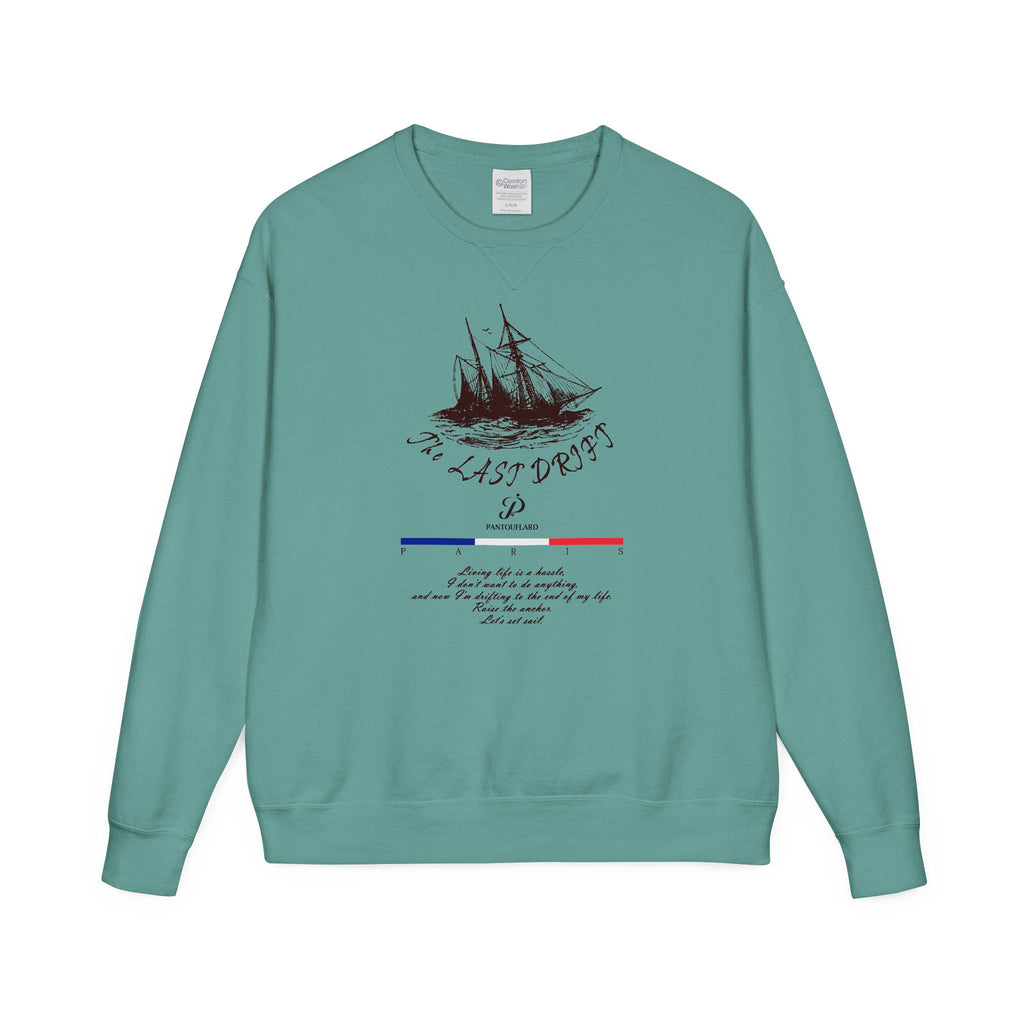 Old Money Nautical Heritage Crewneck - The Last Drift I (Paris Aesthetic Garment-Dyed Sweatshirt)