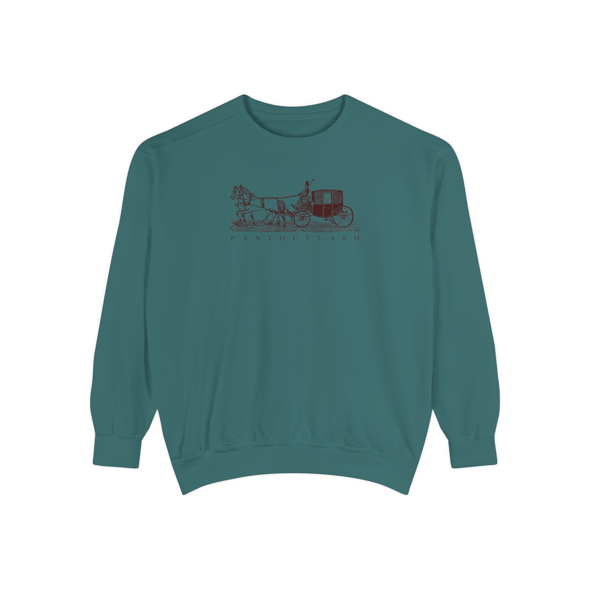 Unisex White Pantouflard Carriage Cotton Blend Sweatshirt