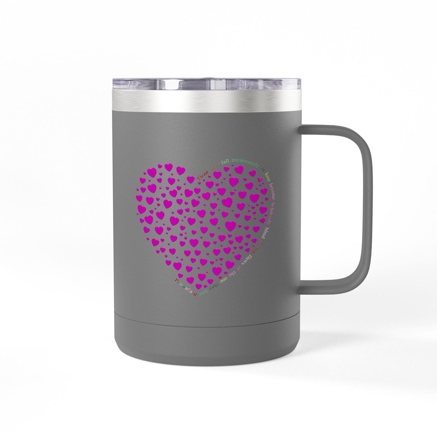 Pink Heart Coffee Mug Tumbler, Personalized Mug