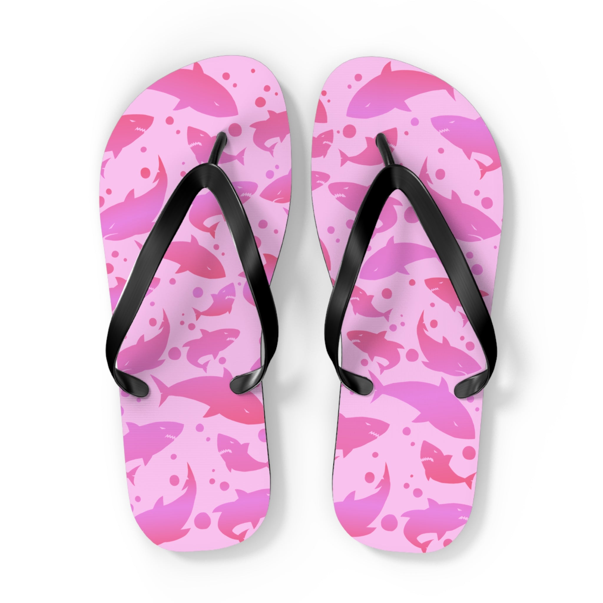 Unisex Pink Shark Silhouette Pattern EVA Polyester Flip Flops