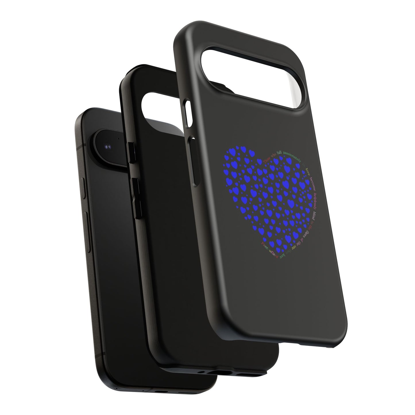 Fundas de corazón azul para teléfonos iPhone, Galaxy, Google Pixel (54 tipos)
