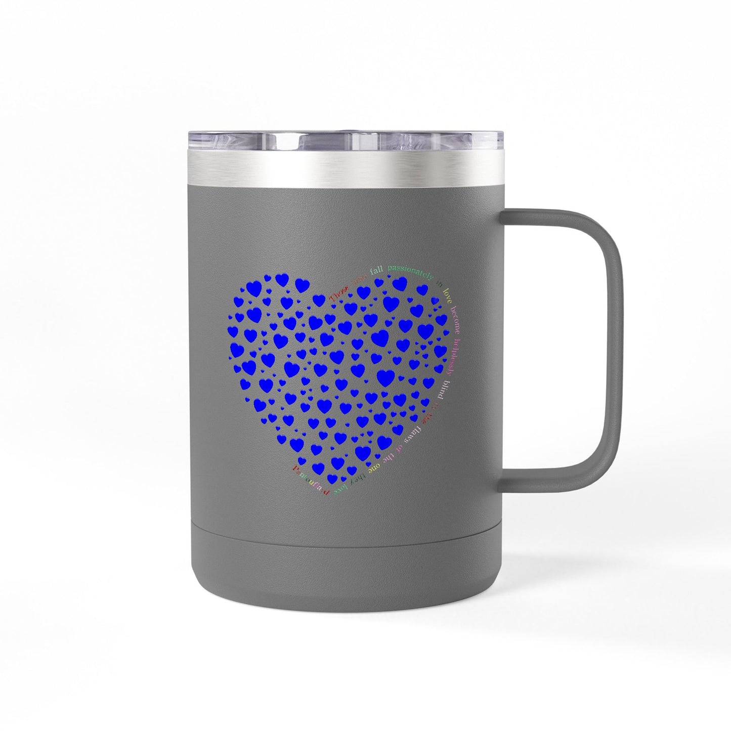 Blue Heart Coffee Mug Tumbler, Personalized Mug