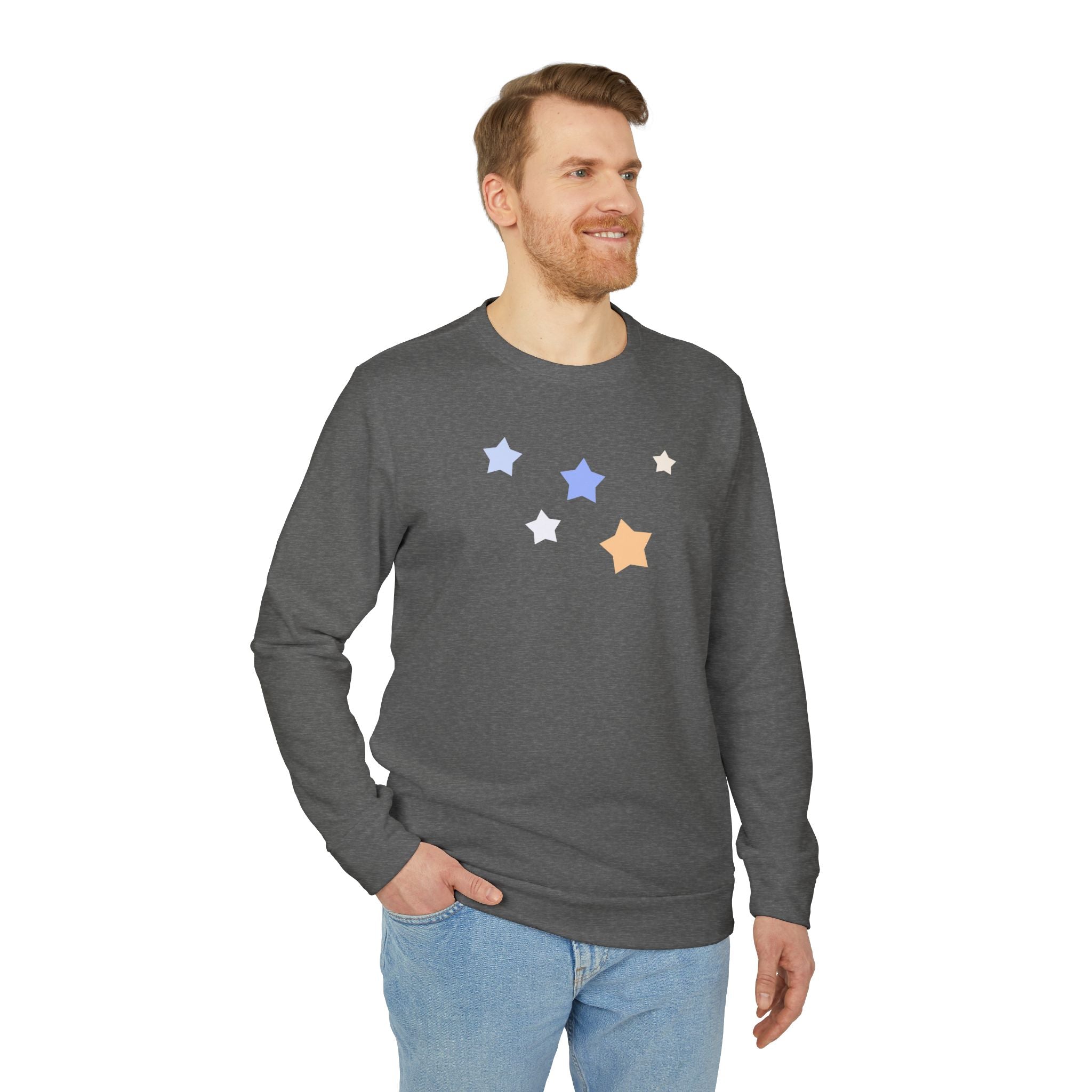 Unisex Royal Blue Kitschy Cassiopeia Constellation BCI Cotton Adidas Sweatshirt