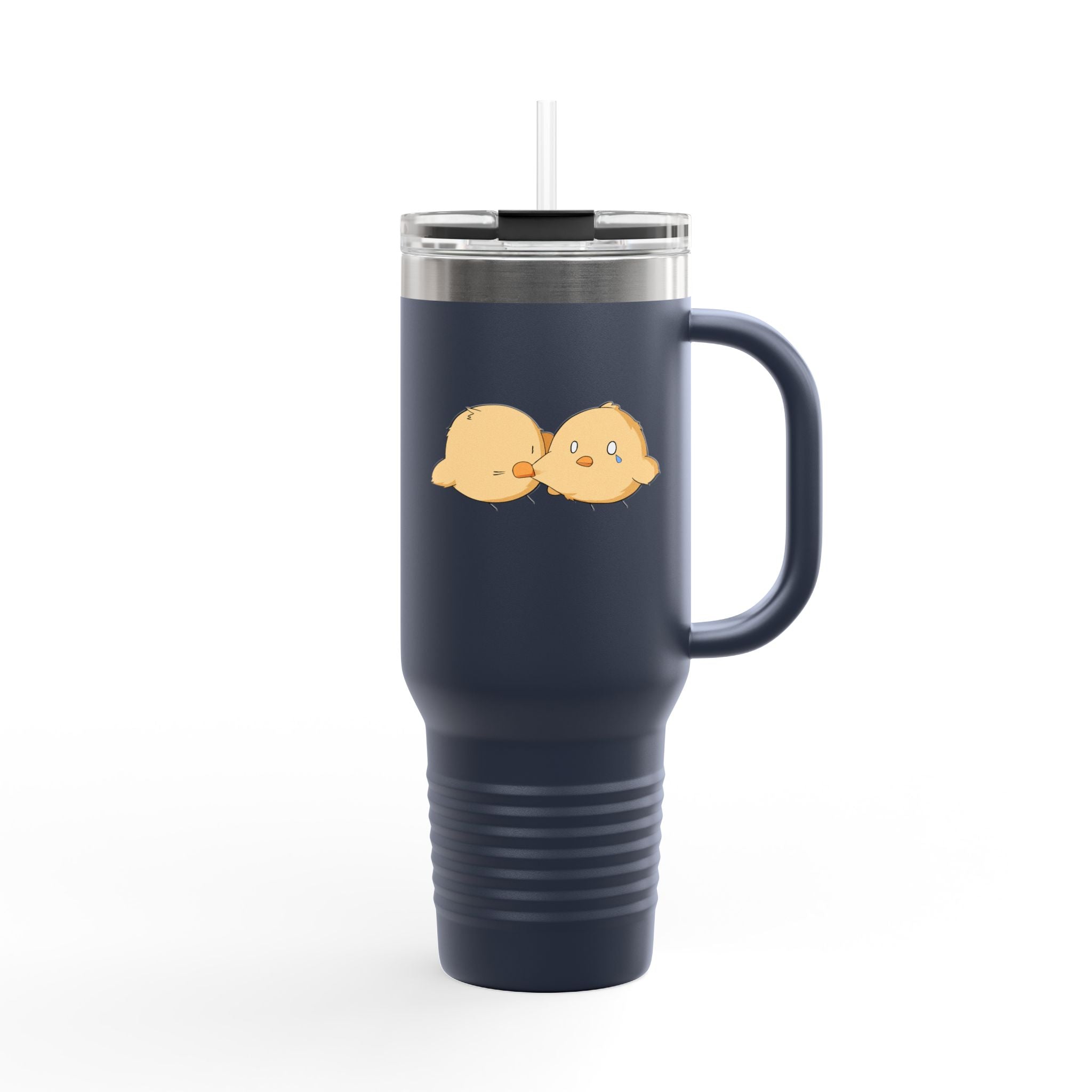 Mint Green Cute Biting Chicks 40oz Stainless Steel Insulated Travel Mug