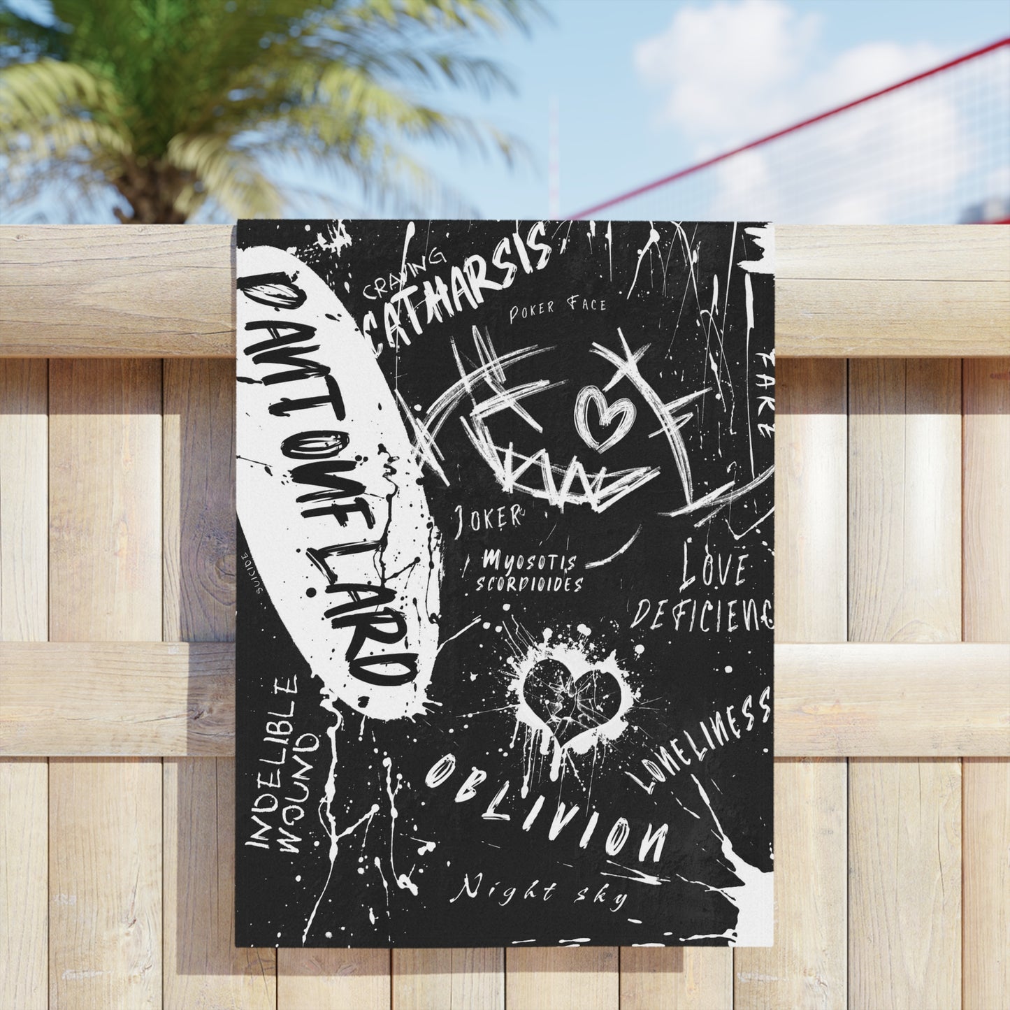 Trendy Artistic Beach Towels, Graffiti Towel, Unique Pool Accessory, Gift for Beach Lovers, Summer Essentials