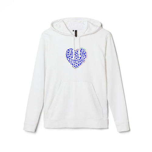 Adidas® Unisex Fleece-Hoodie mit Herzmotiv in Blau