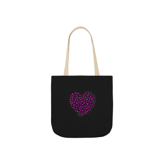 Tote Bag with Pink Heart Design