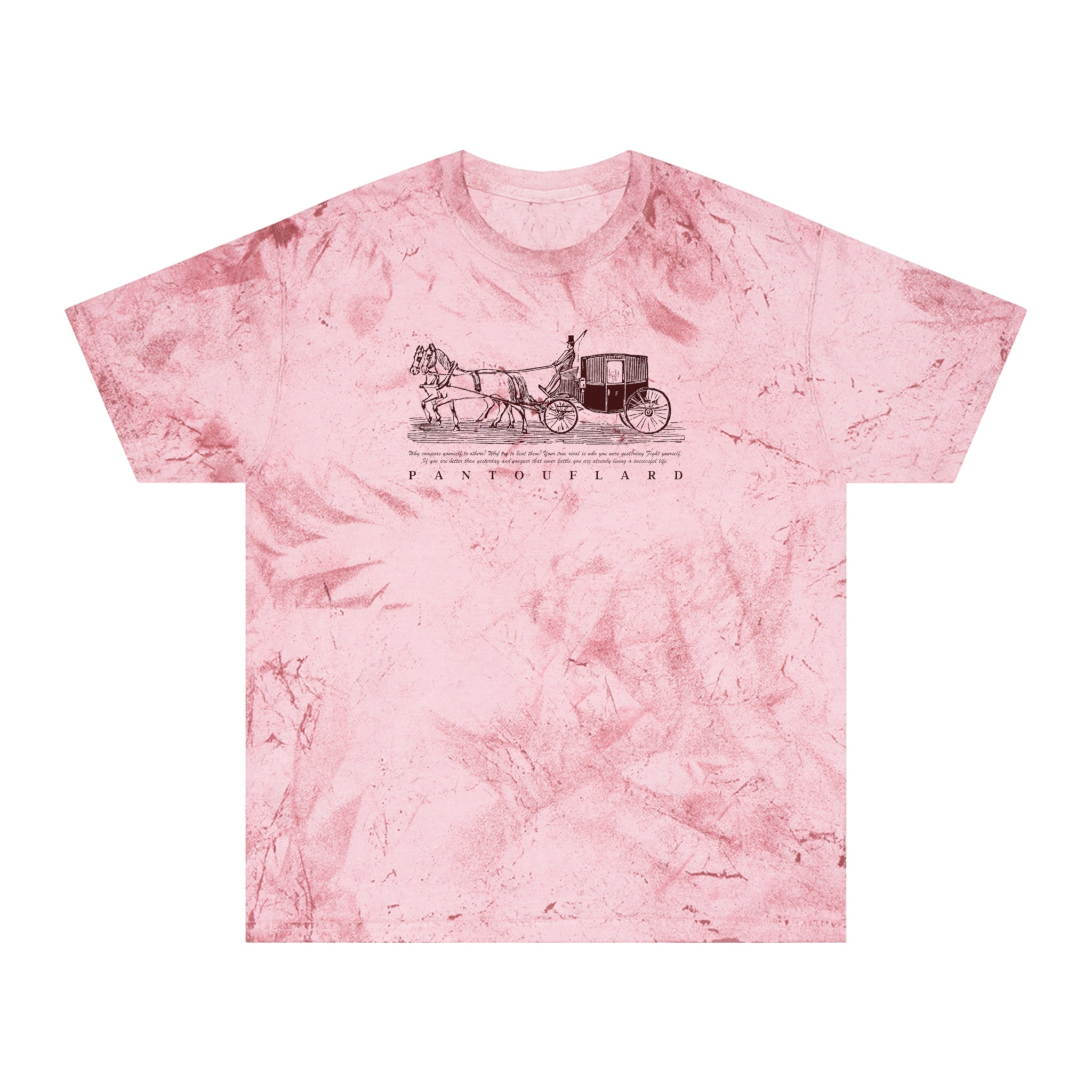 Unisex Grey Color Blast Vintage Carriage Graphic 100% Cotton T-Shirt