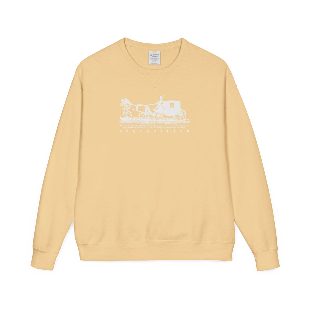 Old Money Equestrian Heritage Crewneck - The Nostalgic Journey II (Dark Academia Garment-Dyed Sweatshirt)