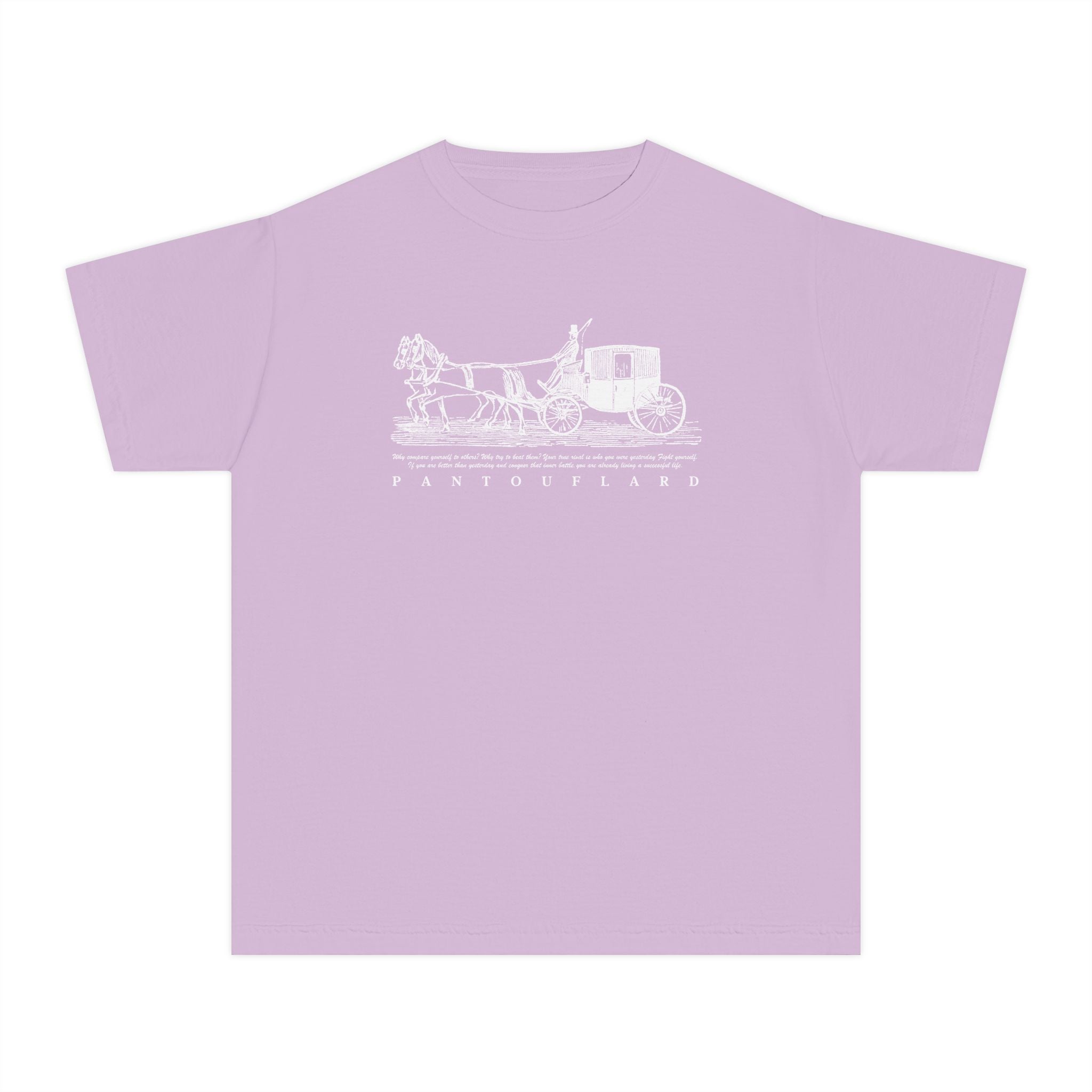 Old Money Equestrian Youth Tee - The Timeless Carriage II (Comfort Colors 9018 Heritage Kids Shirt)