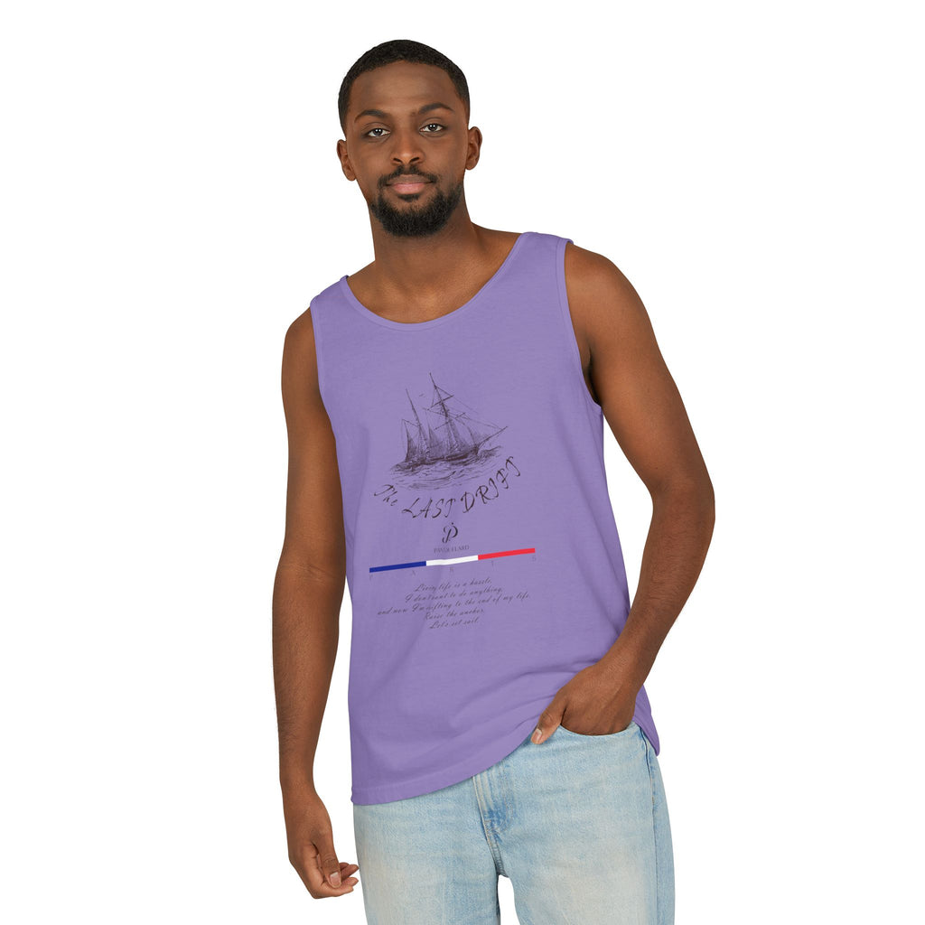 Unisex White Last Drift Cotton Garment-Dyed Tank Top