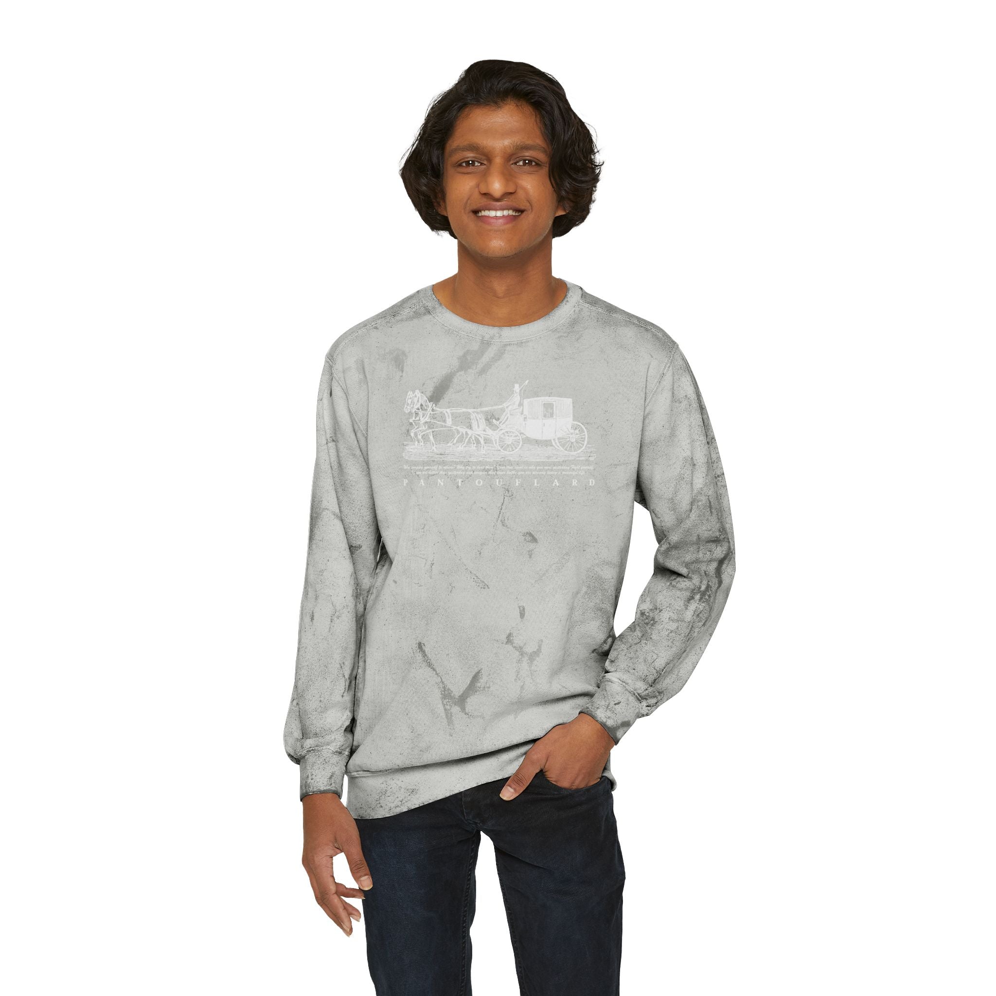 Old Money Equestrian Mineral Wash Crewneck - The Timeless Carriage II (Comfort Colors Color Blast)