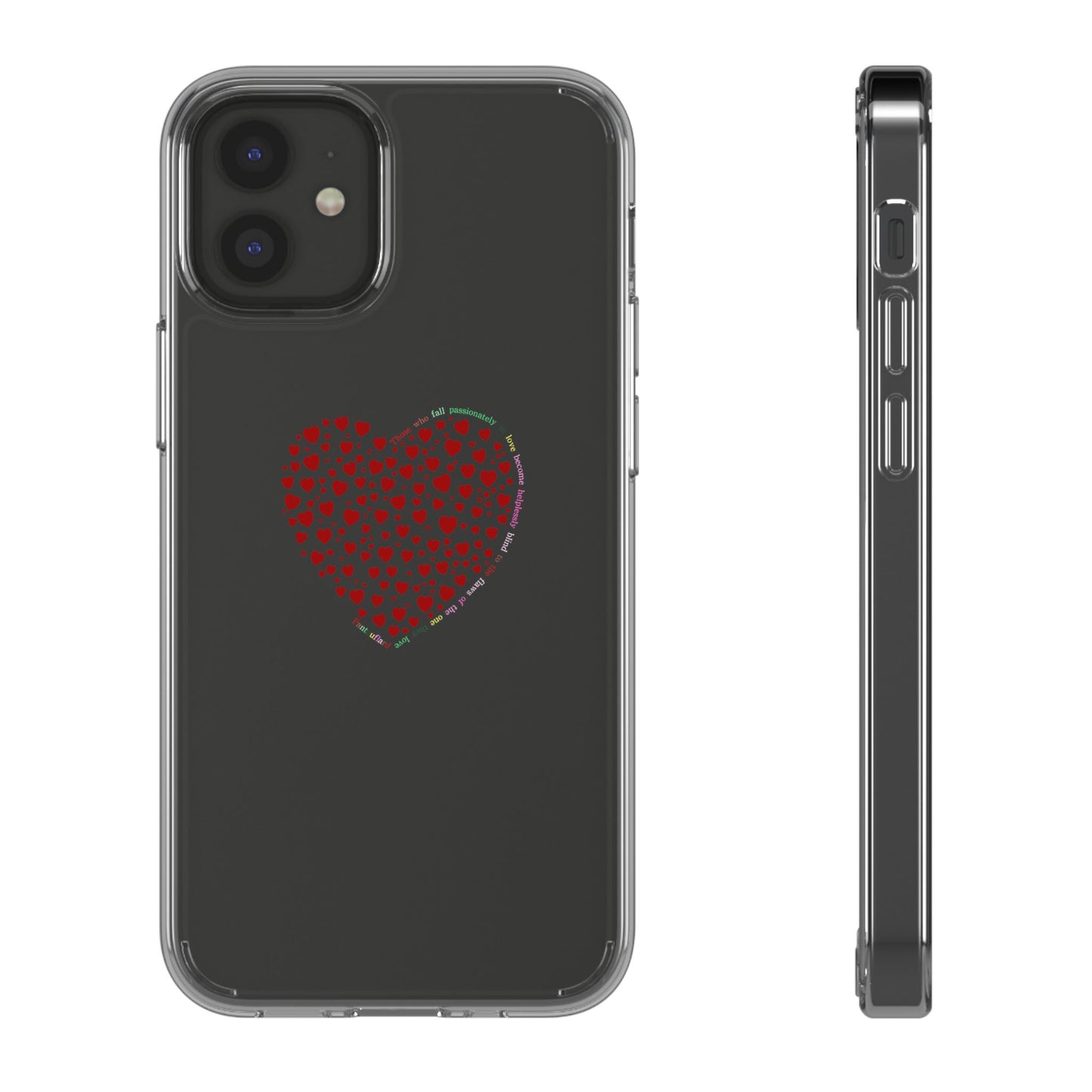 Red Heart Clear Phone Case