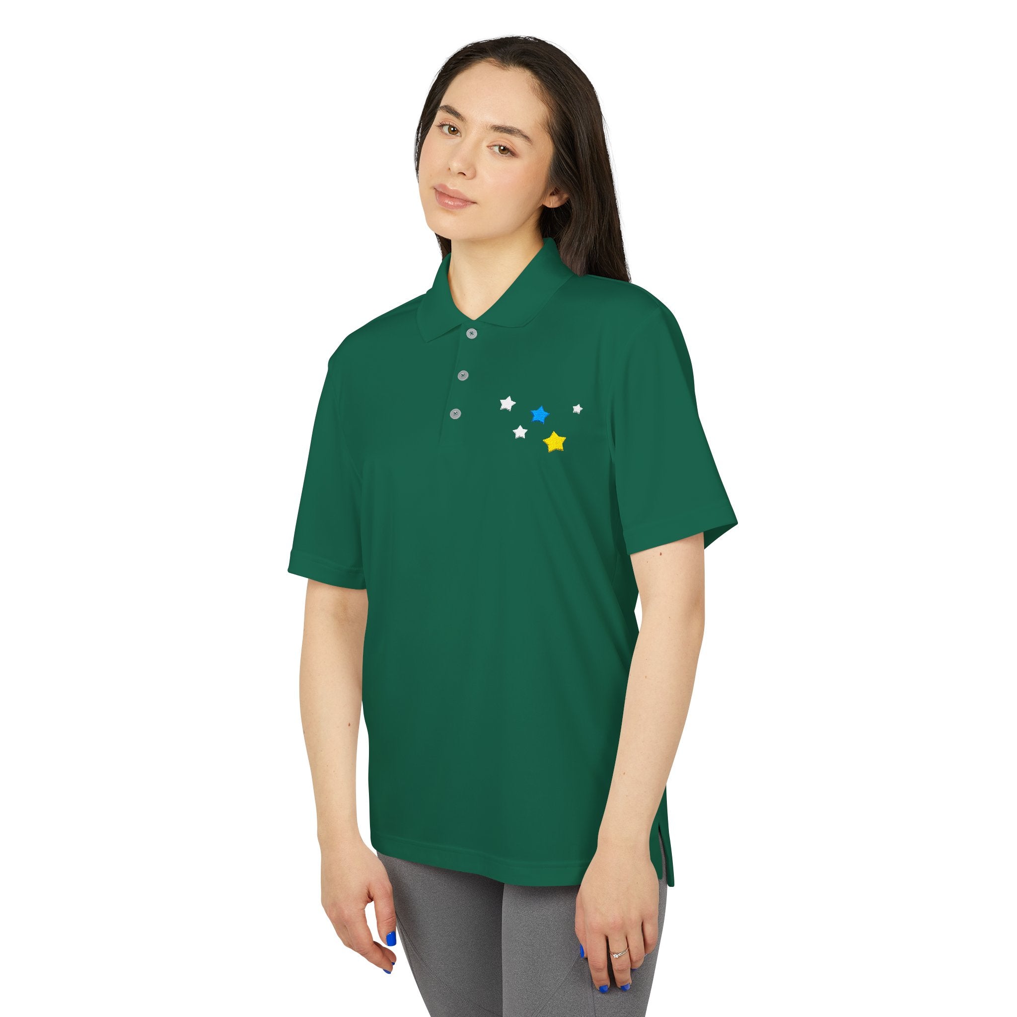 Adidas Unisex Cassiopeia Constellation Embroidered Polo - W-Shape Performance Shirt