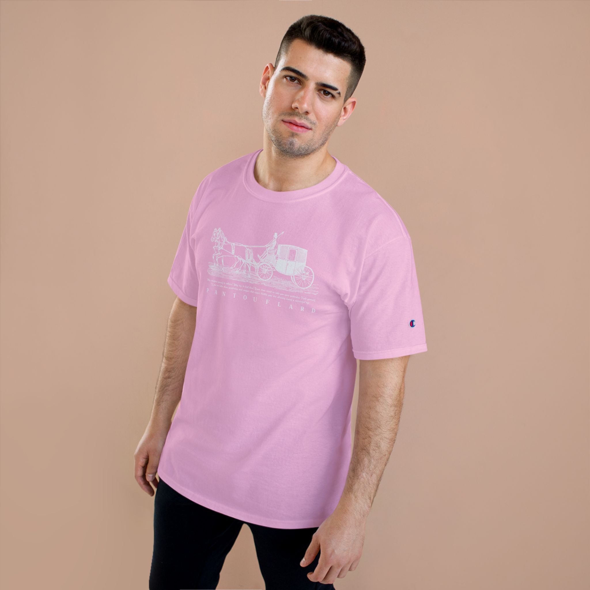 Unisex Charcoal Champion Vintage Carriage 100% Cotton T-Shirt